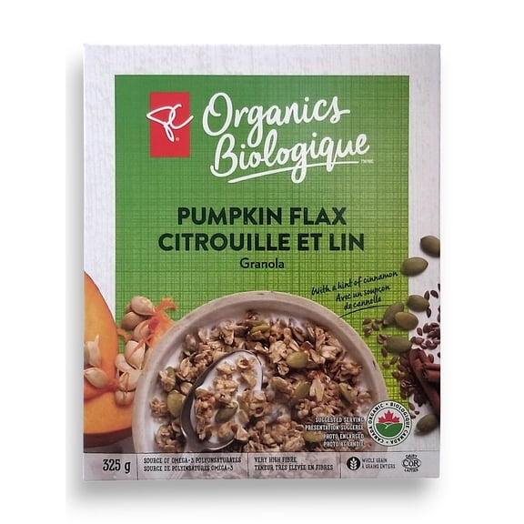 President's Choice Organics Pumpkin Flax Granola, 325g/11.3 oz. Box