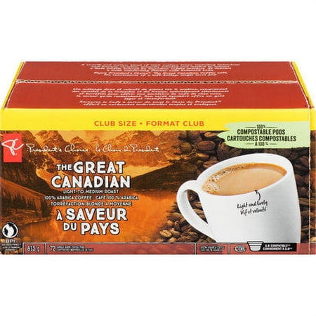 President's Choice, The Great Canadian, Club Size, K-Cup, 72 ct