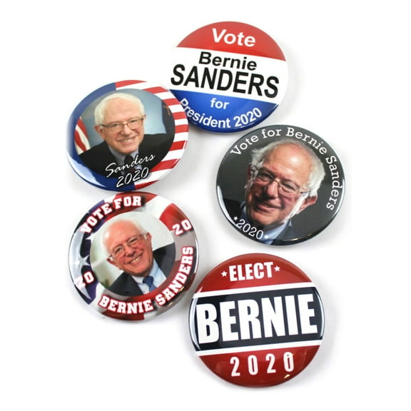 Presidential Campaign 2020 Bernie Sanders Pinback Buttons - 2.25 Inch Round - 5 Pack