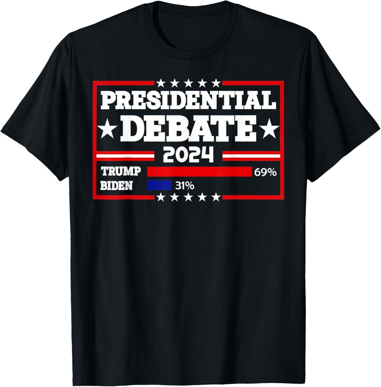 Presidential Debate 2024 Trump Biden Poll Pro Republican Men TShirt