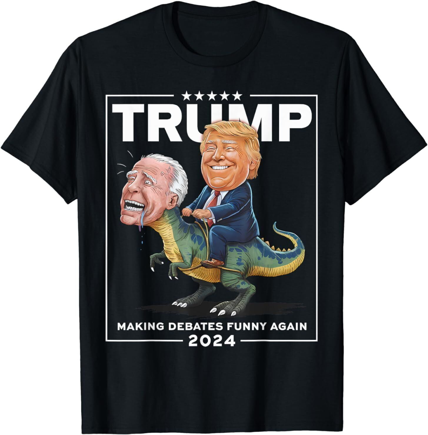 Presidential Debates 2024 Trump Riding Dinosaur F Joe Biden T Shirt