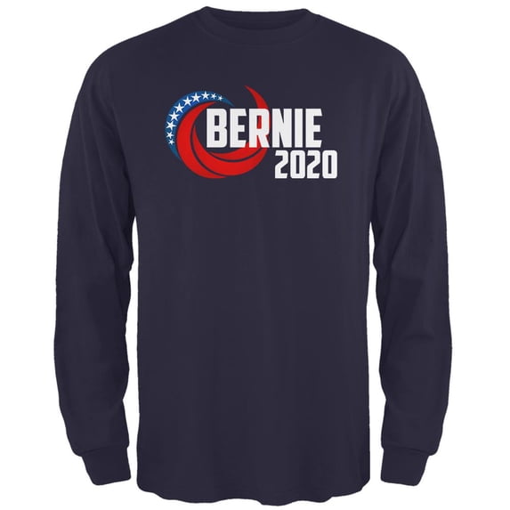 Presidential Election 2020 Bernie Sanders Swoosh Mens Long Sleeve T Shirt Navy LG