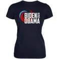 thumbnail image 1 of Presidential Election 2020 Biden Obama Swoosh Juniors Soft T Shirt Navy MD, 1 of 1