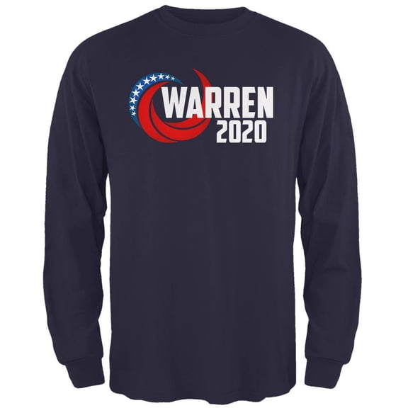 Presidential Election 2020 Elizabeth Warren Swoosh Mens Long Sleeve T Shirt Navy 2XL