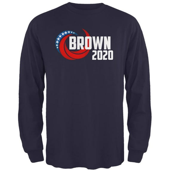 Presidential Election 2020 Jerry Brown Swoosh Mens Long Sleeve T Shirt Navy SM