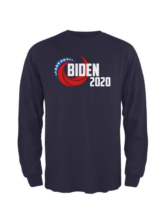 Presidential Election 2020 Joe Biden Swoosh Mens Long Sleeve T Shirt Navy LG