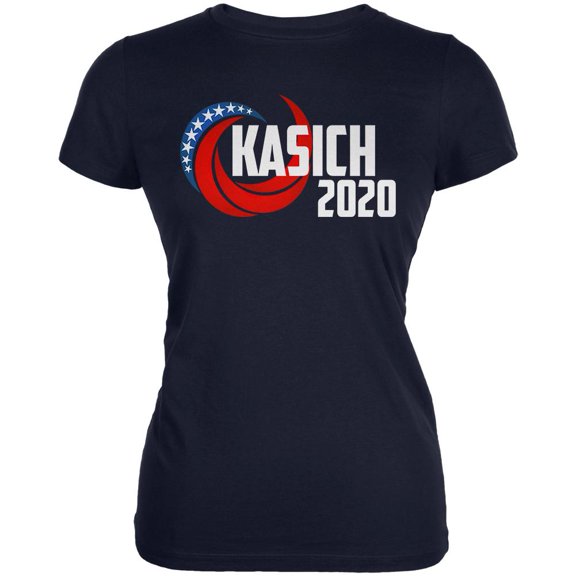 Presidential Election 2020 John Kasich Swoosh Juniors Soft T Shirt Navy 2XL