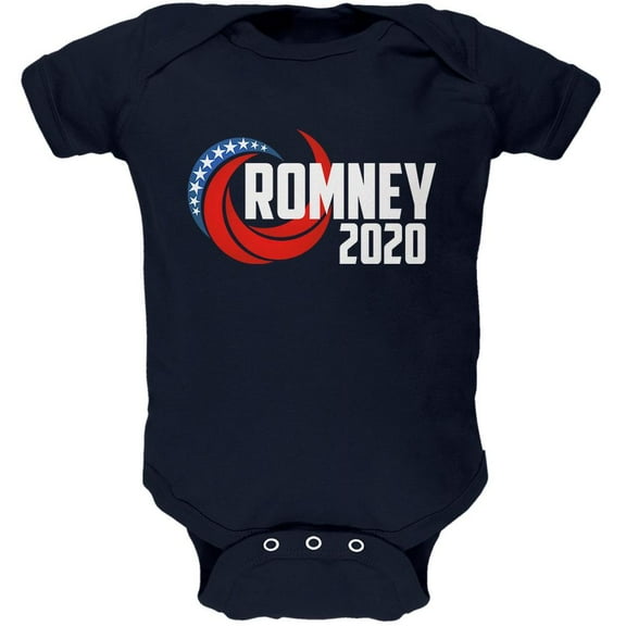 Presidential Election 2020 Mitt Romney Swoosh Soft Baby One Piece Navy 12-18 M