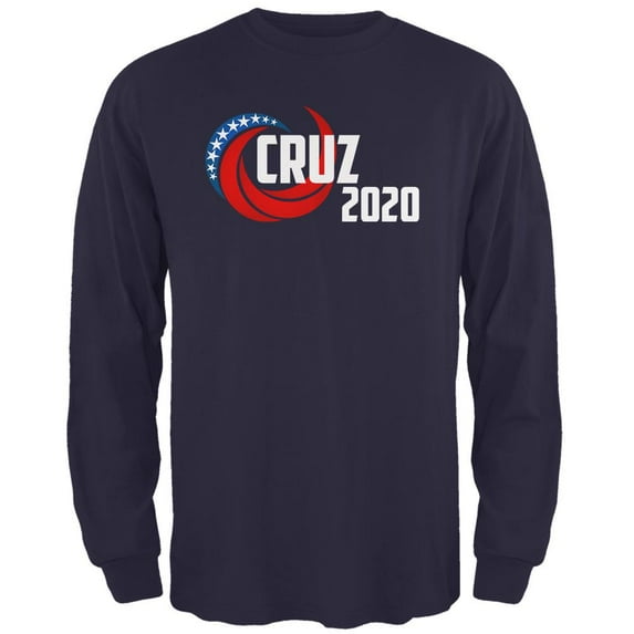 Presidential Election 2020 Ted Cruz Swoosh Mens Long Sleeve T Shirt Navy LG