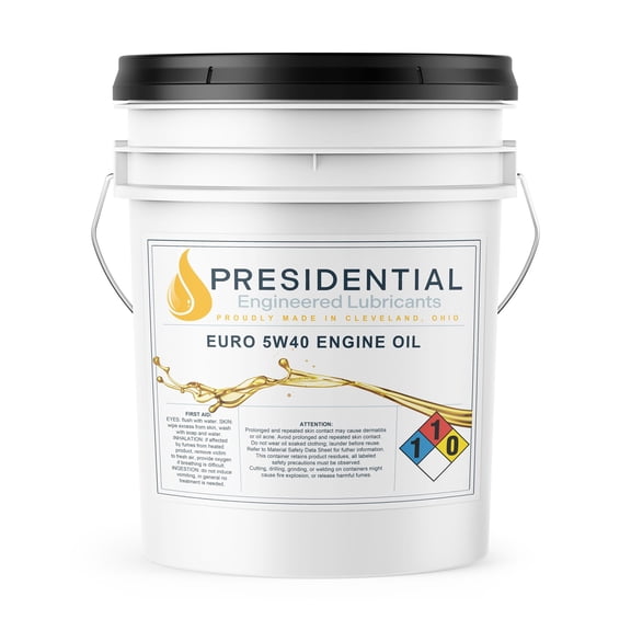Presidential Full Synthetic European 5W-40 Engine Oil Meets OEM Standards 5 Gallon