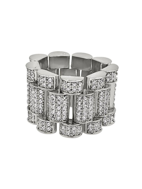 Presidential Link Rhodium CZ Bling Bling Ring (10)