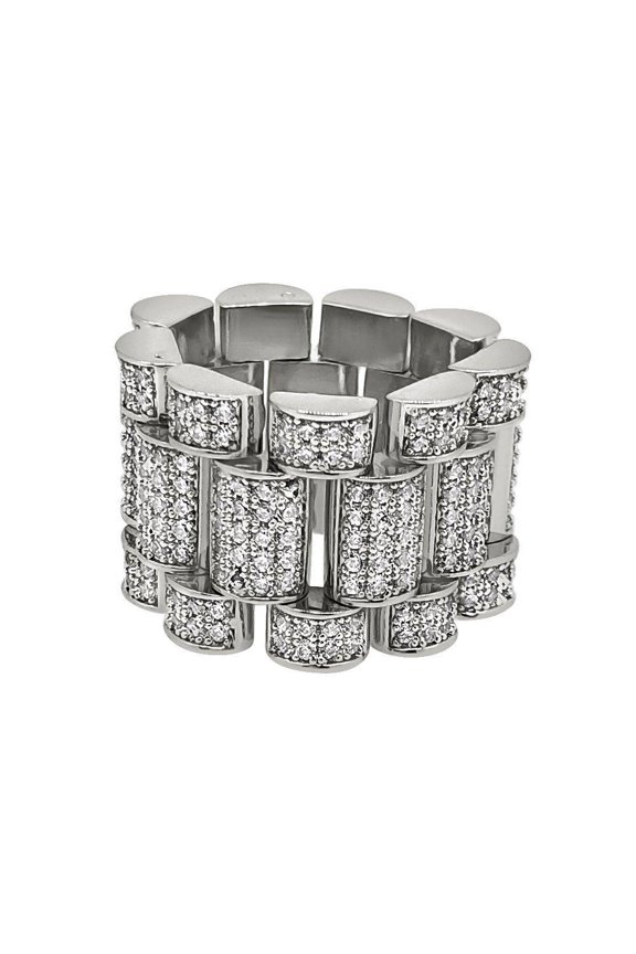 Presidential Link Rhodium CZ Bling Bling Ring (8)