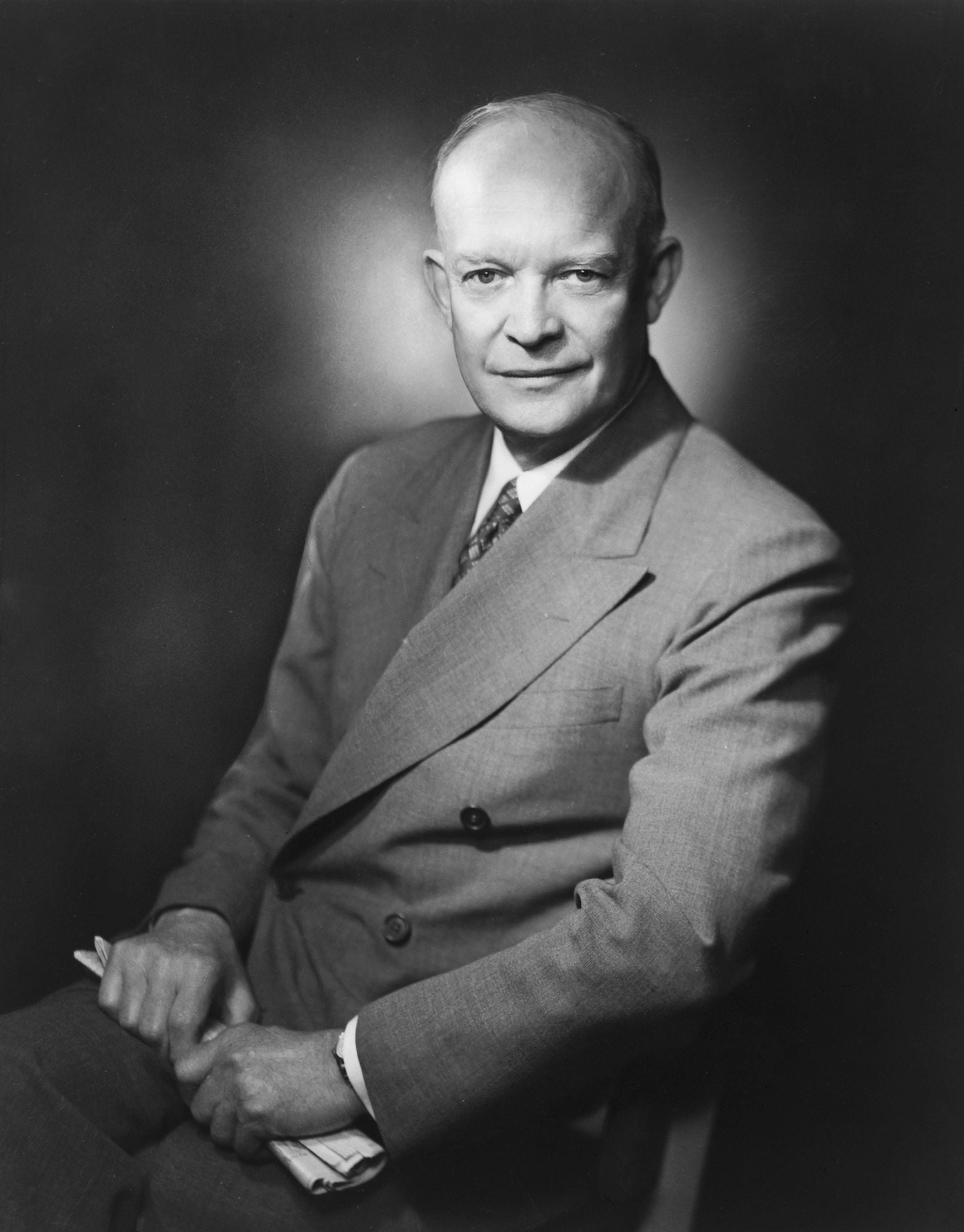 Presidential Portrait of Dwight D Eisenhower Canvas Art - John ParrotStocktrek Images (13 x 16)