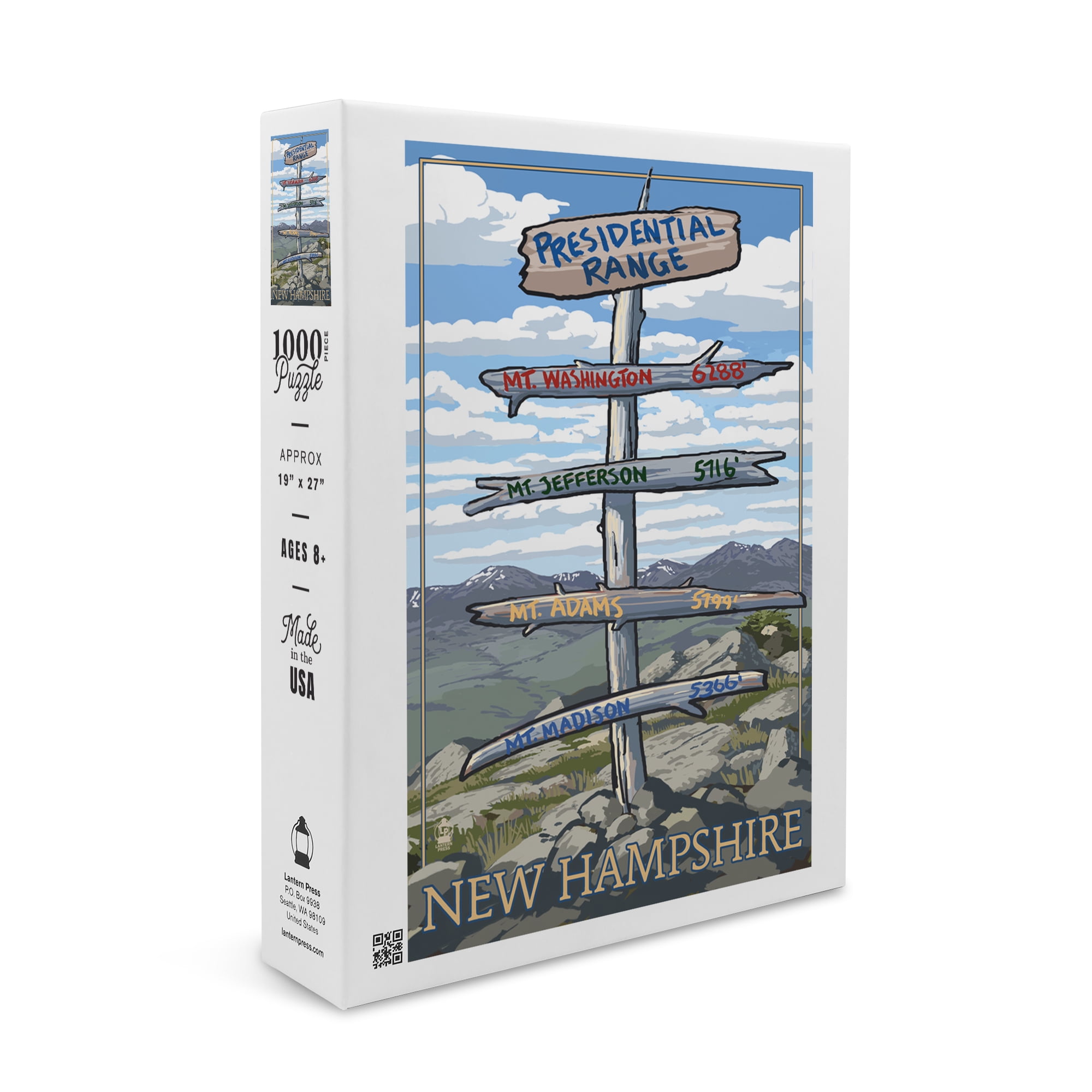 Presidential Range, New Hampshire, Destinations Sign (1000 Piece Puzzle, Size 19x27, Challenging ...
