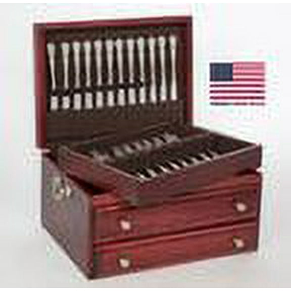 Presidential Super Flatware Chest, Solid American Hardwood with Rich Mahogany Finish