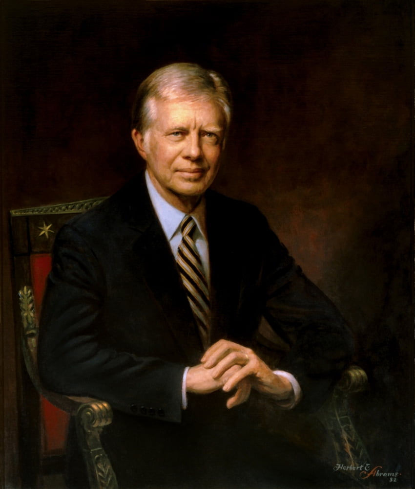 Presidential portrait of Jimmy Carter Canvas Art - John ParrotStocktrek Images (14 x 16)