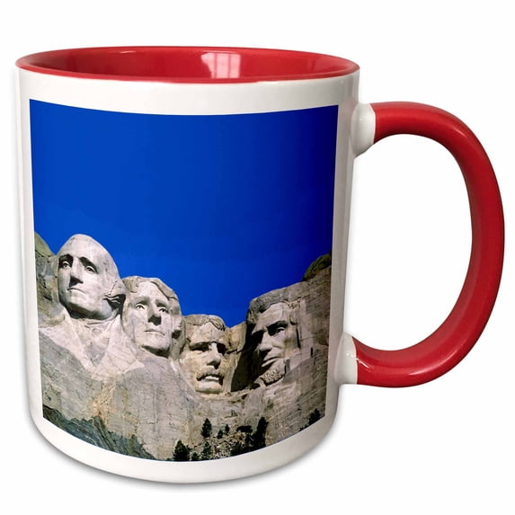 3drose, Presidents in Stone, 11oz Two-tone Red Mug