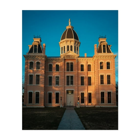 Presidio County Courthouse, Marfa 01 - Marfa Texas Photography Architecture Vintage Travel Poster Art Deco City Unframed Wall Art Print 12 x 16 inches