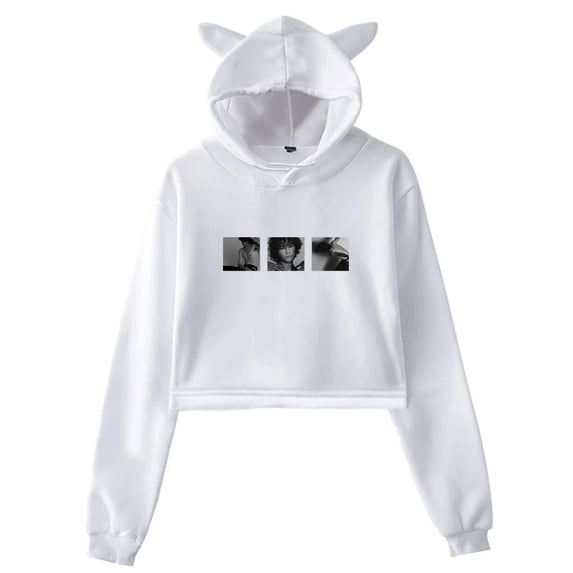 Presley Regier RUN Cat Ear Hoodie Womens Short Sweatshirt Funny Bear Ear Clothes