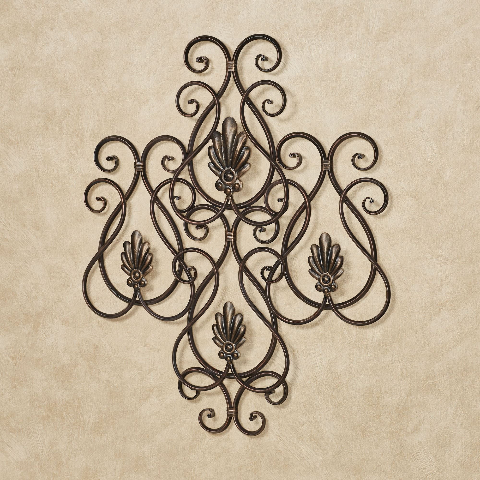 Presley Scroll Metal Wall Art Sculpture Bronze