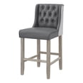 thumbnail image 1 of Posh Living Preslie Leather PU Counter Stool (Set of 2) Grey, 1 of 12