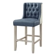 thumbnail image 1 of Preslie Leather PU Counter Stool (Set of 2), Navy, 1 of 12