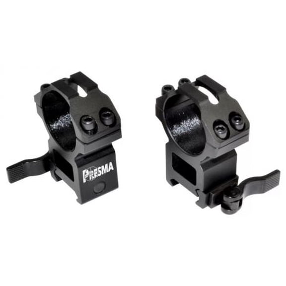 Presma PRWG040 30mm Quick Release High Profile Scope Rings for Picatinny/Weaver Rails