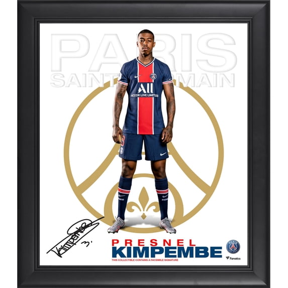 Presnel Kimpembe Paris Saint-Germain Facsimile Signature Framed 15" x 17" Collage