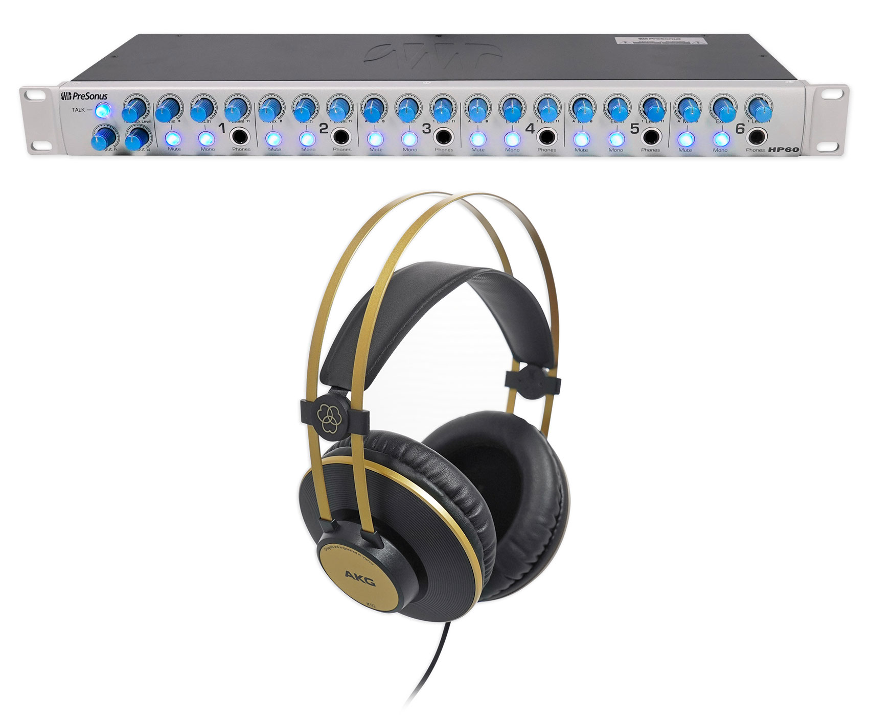 Presonus HP60 6-Channel Amplifier Headphone Amp + AKG Studio Headphones - image 1 of 10