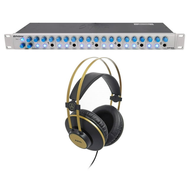 Presonus HP60 6-Channel Amplifier Headphone Amp + AKG Studio Headphones