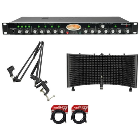 Presonus Studio Channel Recording Vacuum Tube Mic Preamp+Boom Arm+Shield+Cables