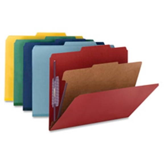 Press Board 1-Divider Classification Folders, Yellow