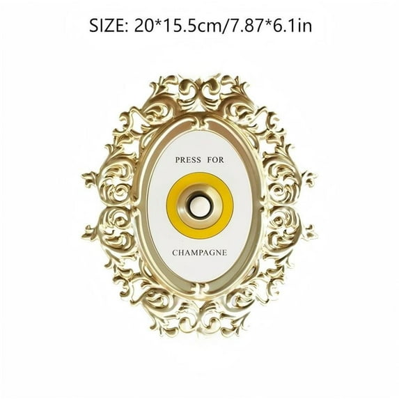 Press for Champagne Button, Decorative Door Bell, Button Champagne Theme European Vintage Decor Ornamental Plaque, Wall Plaque Ornament Gift for Party, Christmas, Home, Bedroom, Hotel