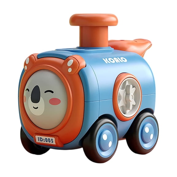 Press and Change Face Train Toy with Whistle Sound, Inertia Friction Powered Pull Back Car, Shatterproof ABS Plastic Toddler Toys for 1 2 3 Year Old Boys, Boys&Girls Birthday Gift Christmas Present