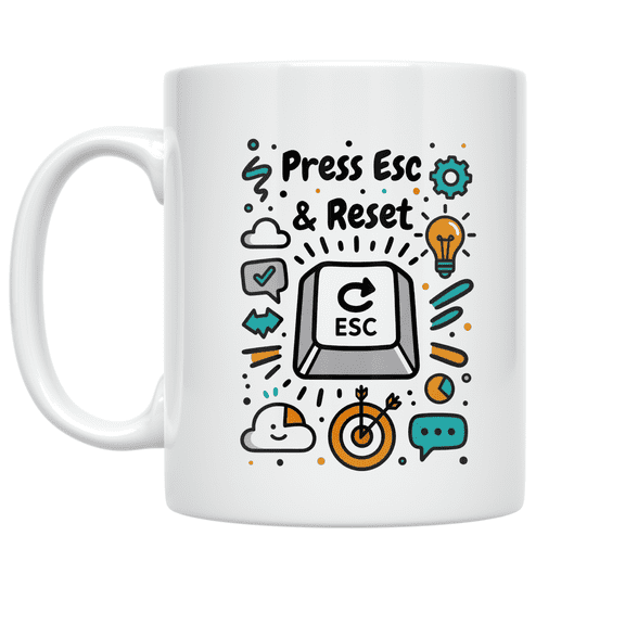 Press Esc Reset Workplace - Tech Enthusiast - 11 oz Ceramic Coffee Mug