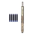 thumbnail image 1 of Press Fountain Pen with 5 Inks Sacs 0.38mm Fine Tip Retractable Metal Inks Pen for Adult Writing Journaling Drawing, 1 of 17
