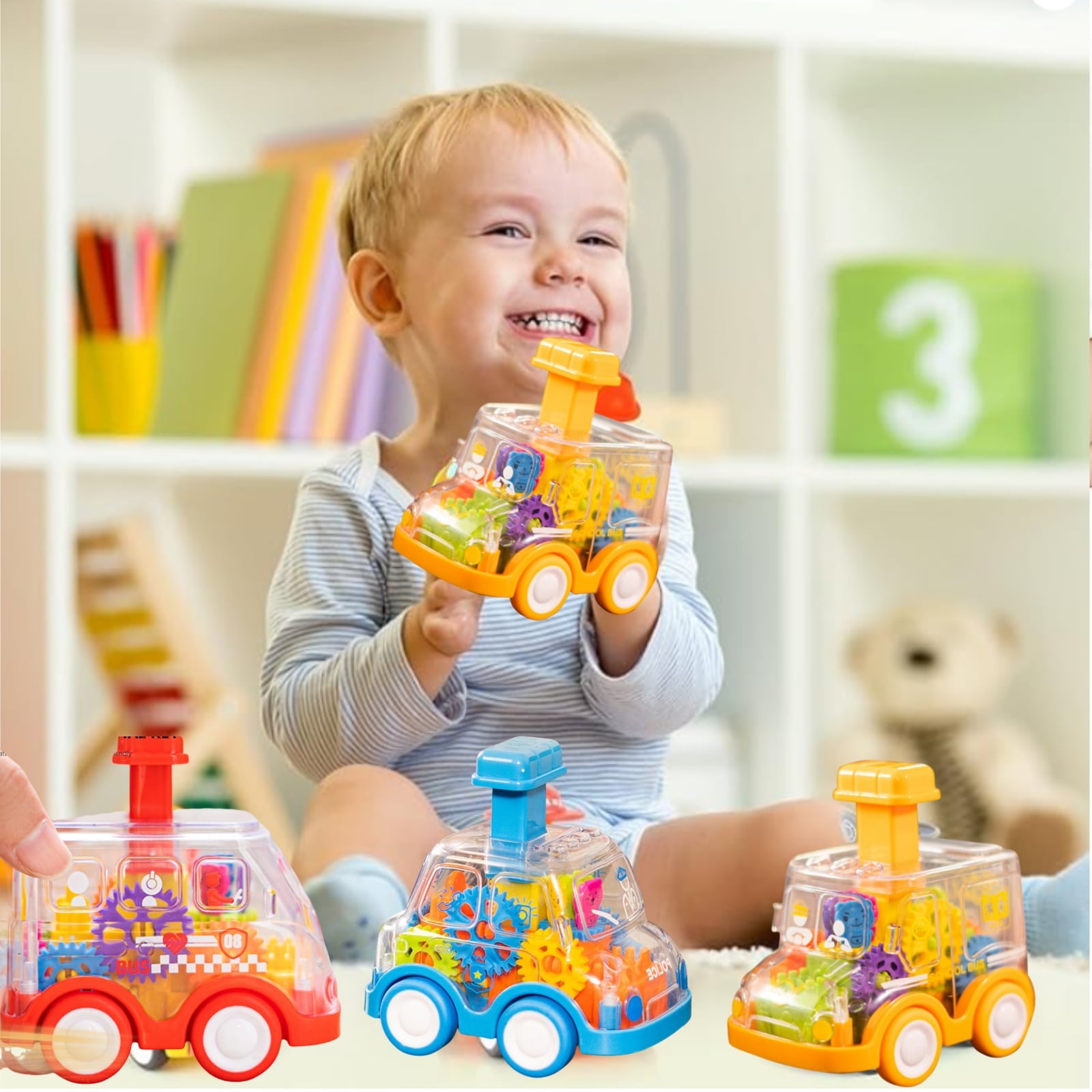 Press to Go Car Toys for Toddlers 1-3, Small Kids Toy Cars Press and Go ...