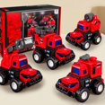 thumbnail image 1 of Press And Go Engineering Vehicle,4 PCS Construction Toy Cars,Fire Truck And Excavator Toy,Friction Powered Cars,Educational Vehicle Playset,Durable Plastic Toy Cars,Fun Press Action Vehicles, 1 of 6