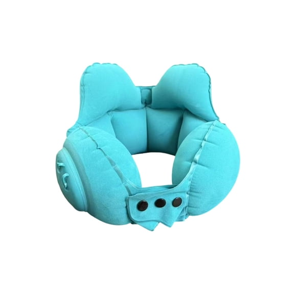 Press - to - Inflate Inflatable U - Shaped Neck Pillow, Portable Waterproof Travel Support Cushion, Firm Breathable Cozy PVC Material for Travel Office Rest,Light Blue
