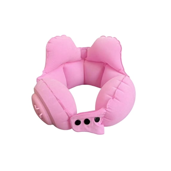 Press - to - Inflate Inflatable U - Shaped Neck Pillow, Portable Waterproof Travel Support Cushion, Firm Breathable Cozy PVC Material for Travel Office Rest,Pink