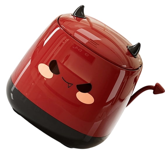 Press Lid Design Desktop Trash Can With Odor Locking Function Devil Shape Waste Container For Home Office Bedroom Decors