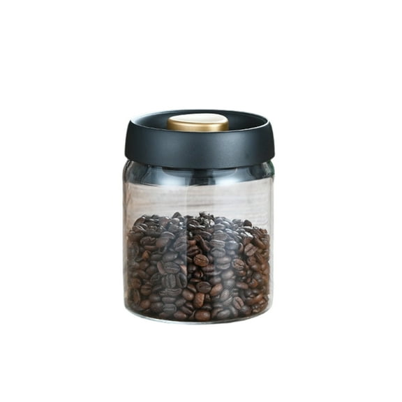 Press Lock Coffee Storage Container Air Tight Glass Jar With Silicone Seal For Kitchen Countertop