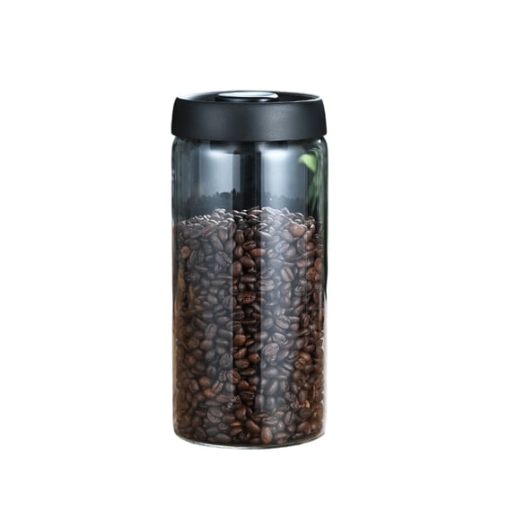 Press Lock Coffee Storage Container Air Tight Glass Jar With Silicone Seal For Kitchen Countertop