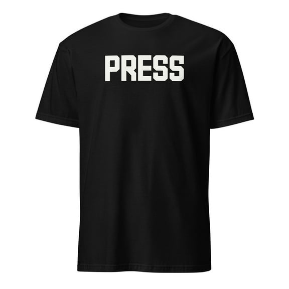 Press Media Reporter Professional Identification T-Shirt (Black, L)