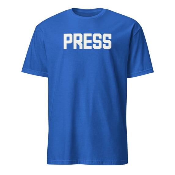 Press Media Reporter Professional Identification T-Shirt (Royal, 2XL)