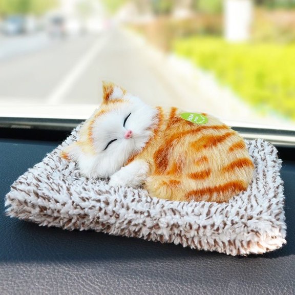 Press to Meow Plush Cat Toy, Simulated Cute Pet Toy for Cats Dogs, Easter Basket Stuffers, Birthday Holiday Gifts for Women Teens, Home Car Decoration