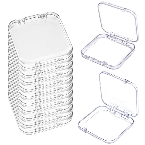 Press on Nail Storage Box Press on Nails Container Acrylic Nail Display Box Press-On Nail Organizer Box Case 12Pcs Nail Packaging Boxes with Adhesive Double Sided Tape for Nail Art Display Storage