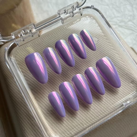 Press On Nails - Medium Almond Handmade Unique French Fake Nails, Thick Acrylic and Muti-Layer Gel False Nails, Reusable Gel Cured Sturdier Fake Nails, Size S 20283 0.12 Fl Oz (Pack of 1)