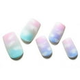 thumbnail image 1 of Press on Nails Medium Short Square GLAMERMAID, Pink Pastel Cloud Fake Nails with Design Macaroon Easter Acrylic False Nail Kits Stick Glue on Nails Sets for Women Reusable Full Cover Gel Nails 24Pcs, 1 of 3