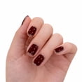 thumbnail image 1 of Press On Nails Short Square Burgundy Glossy Glitter Edge, Fake Nails Full Cover Stick On Nails with Glue Tabs, Reusable Acrylic Nails Kit for Women, 4 Boxes 96 PCS, 1 of 8